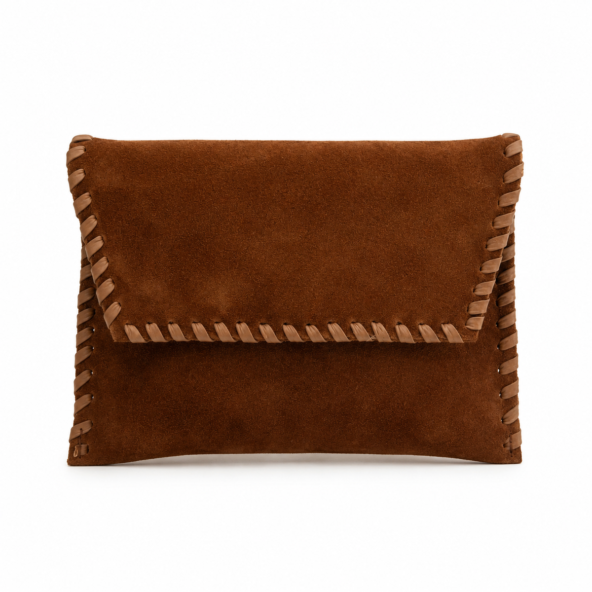 Carrie Clutch - Chestnut Suede