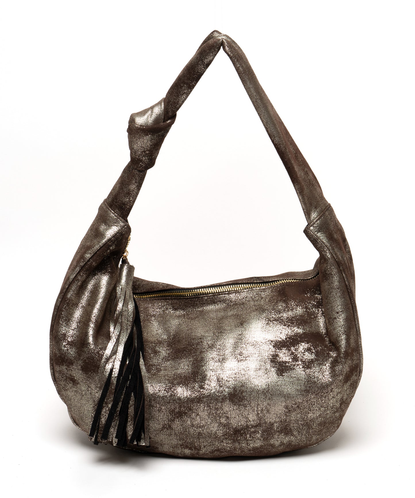 Lola-Distressed Metallic Brown