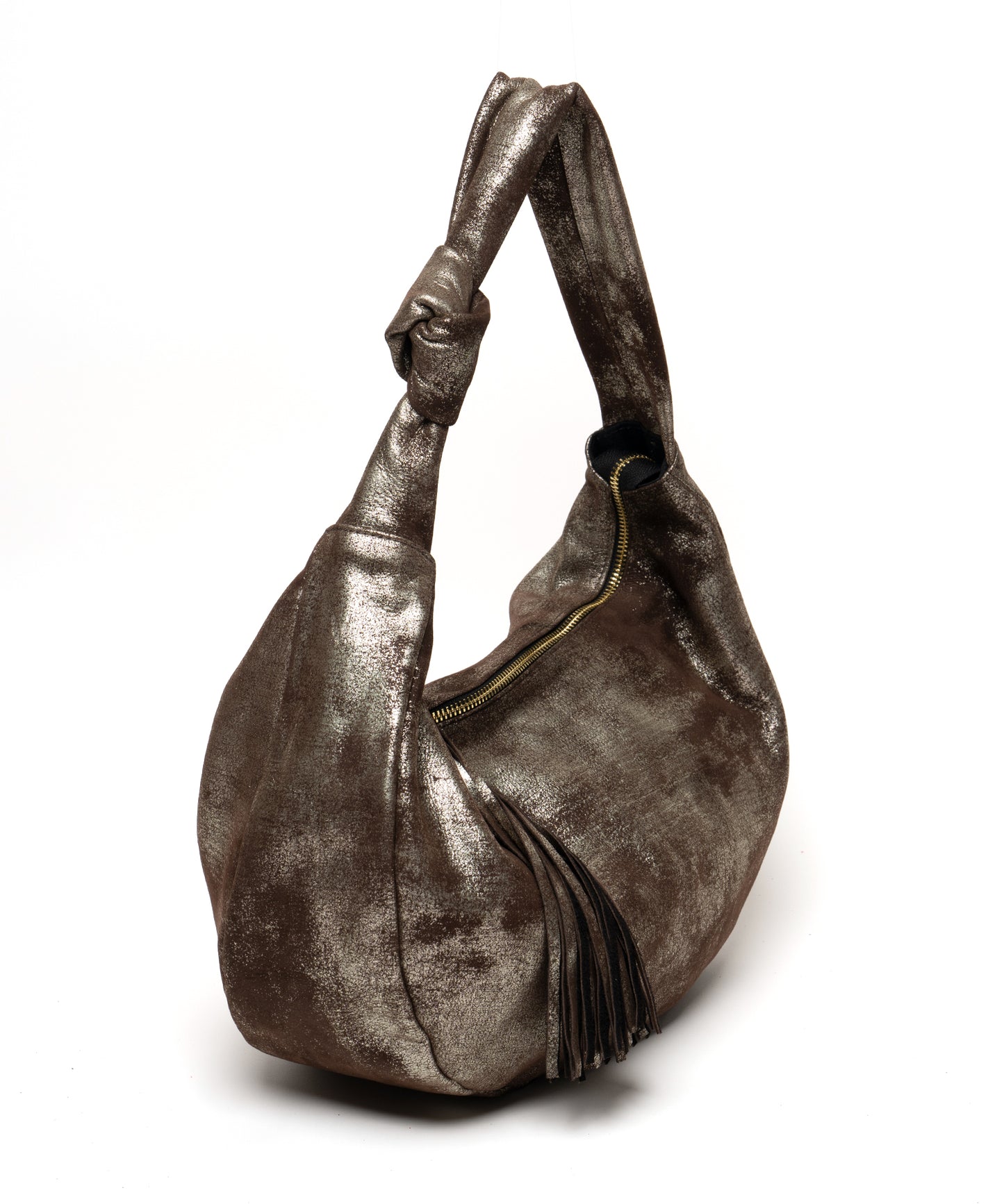 Lola-Distressed Metallic Brown