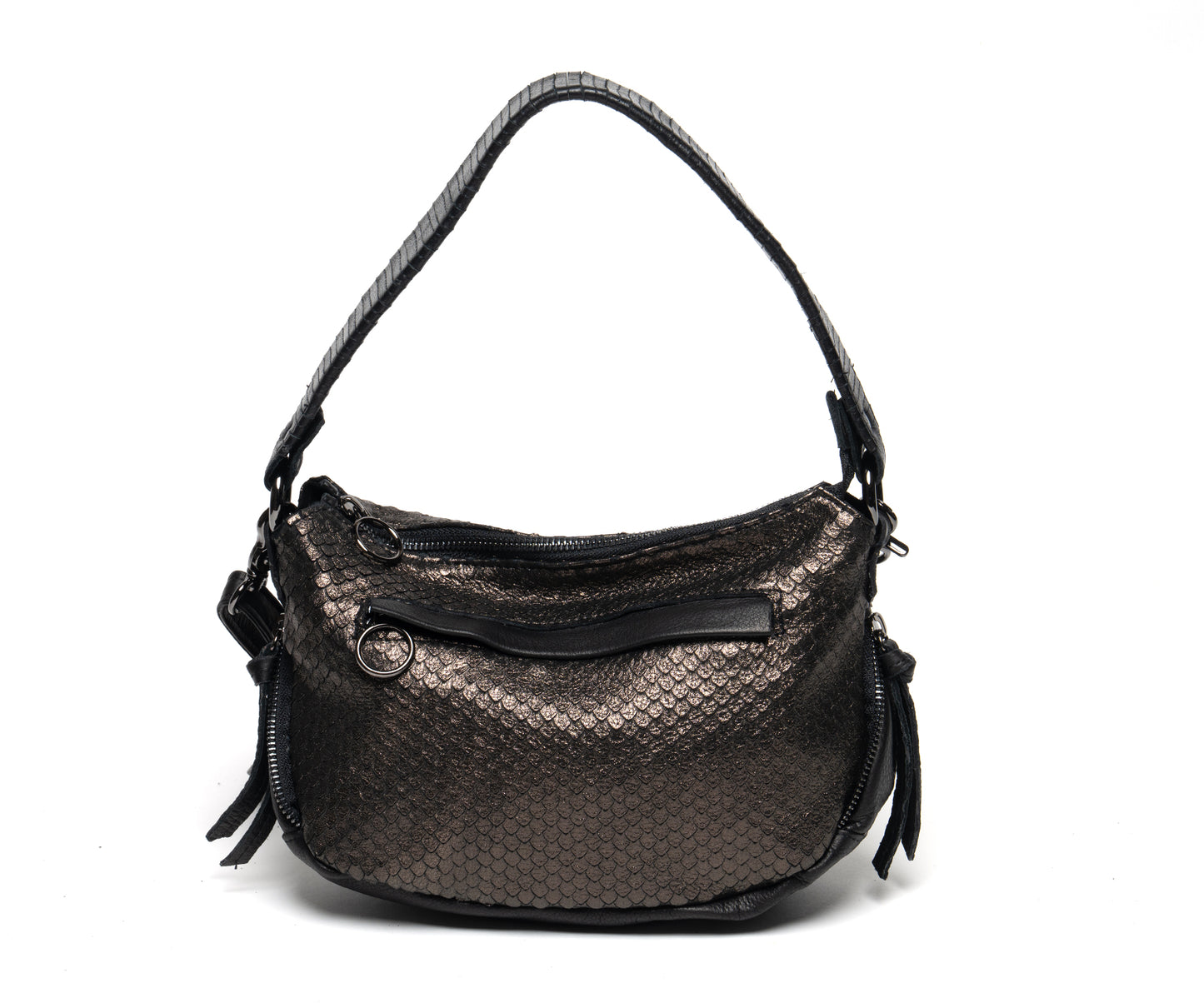 Mini Candy-Gunmetal snake print