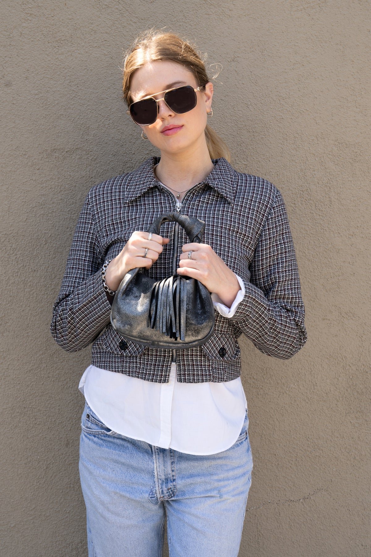 Mini Lola-Distressed Metallic Brown