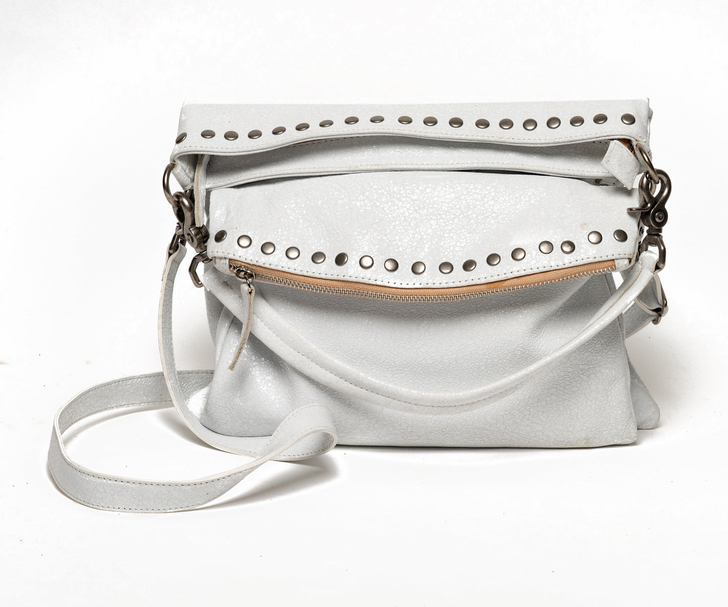 THE BILLY BAG : White Crinkled