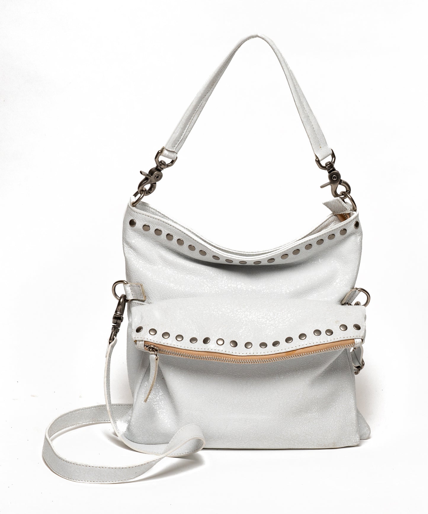 THE BILLY BAG : White Crinkled