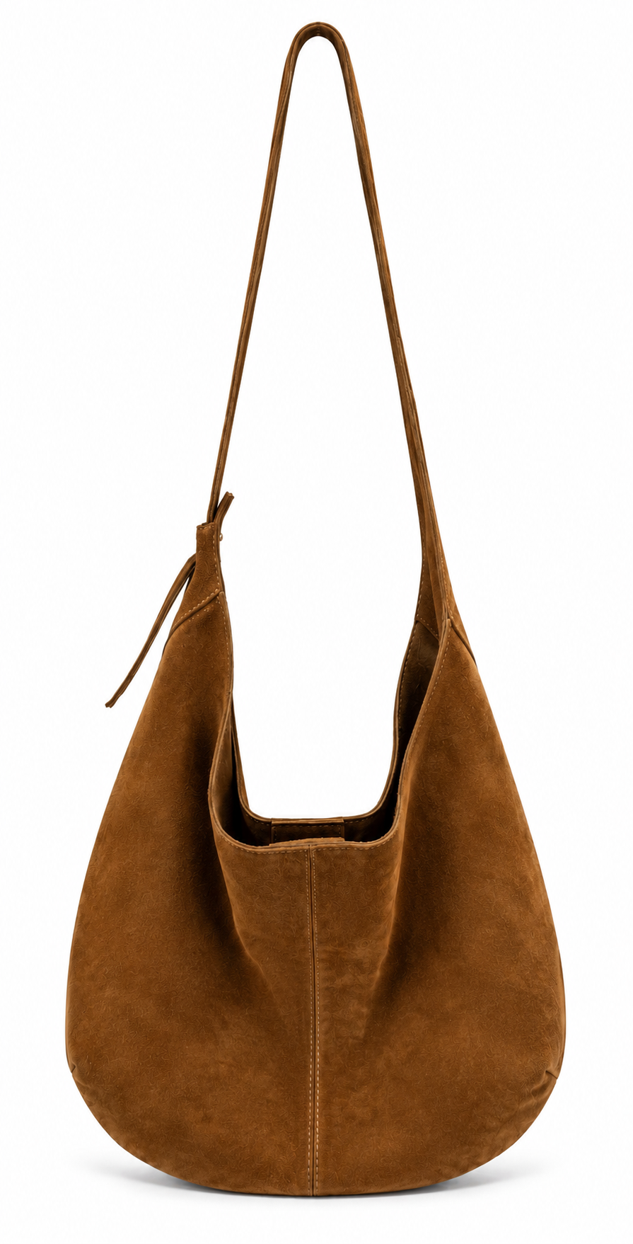 Alma Suede Hobo Bag-Chestnut Suede