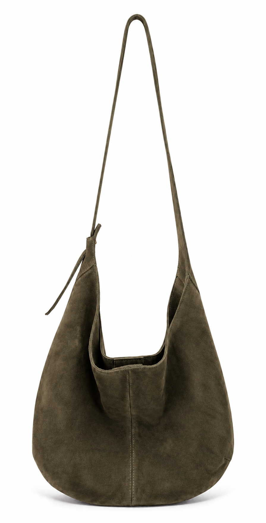 Alma Suede Hobo Bag-Olive