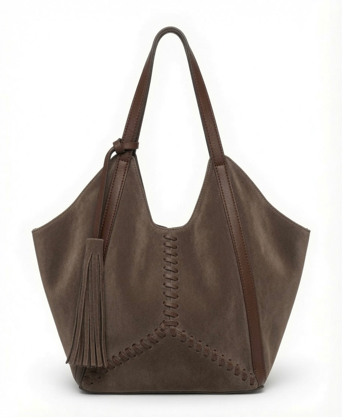 Chelsey Leather Tote - Taupe Suede