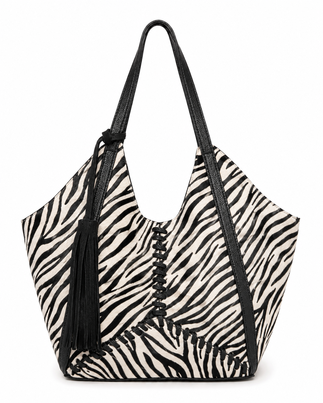 Chelsey Leather Tote - Zebra Print