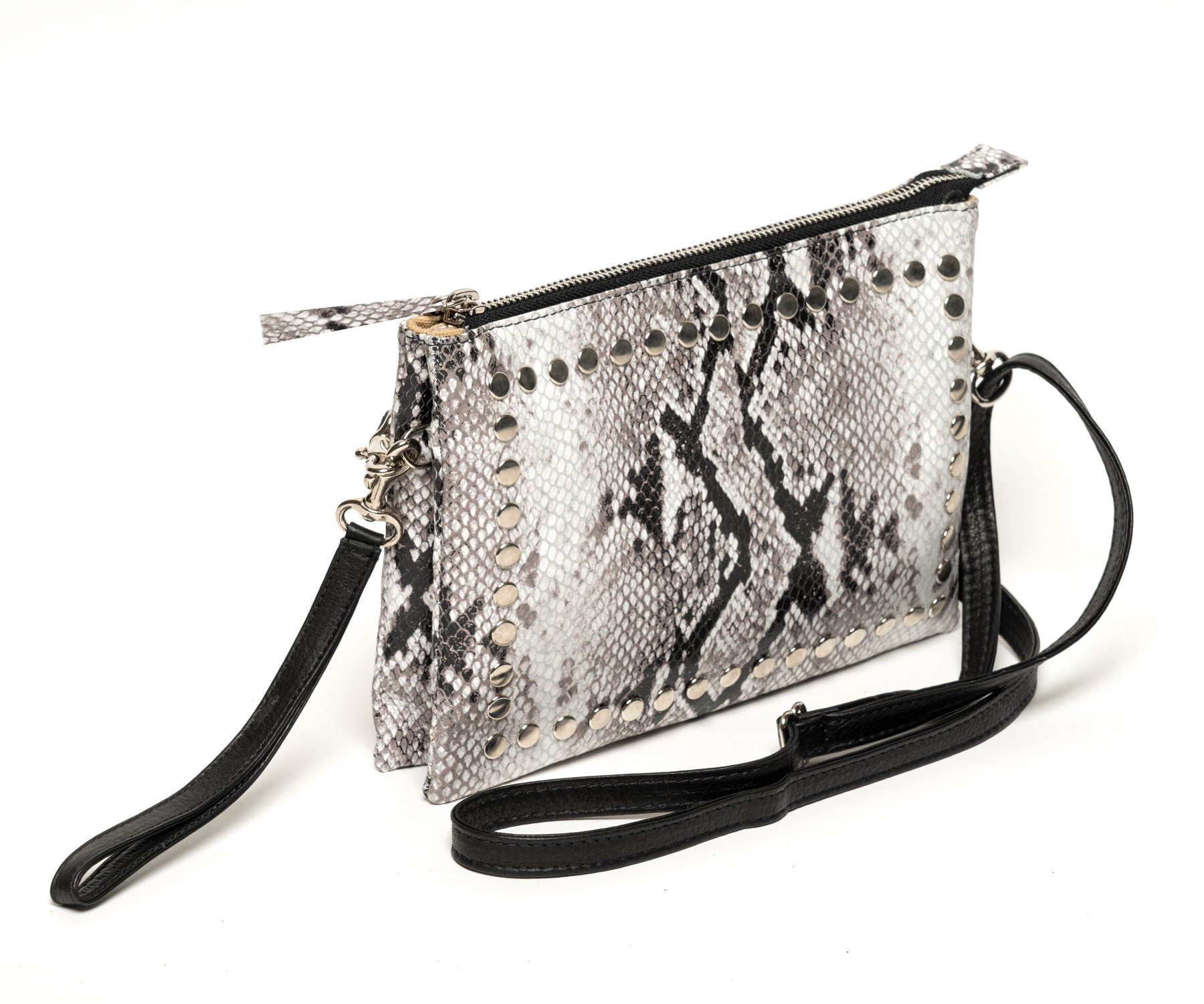 White snake outlet print bag