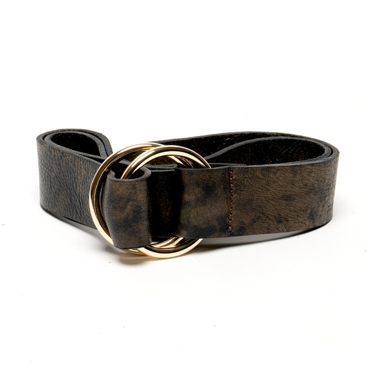 Double O Ring Belt-Vintage Black