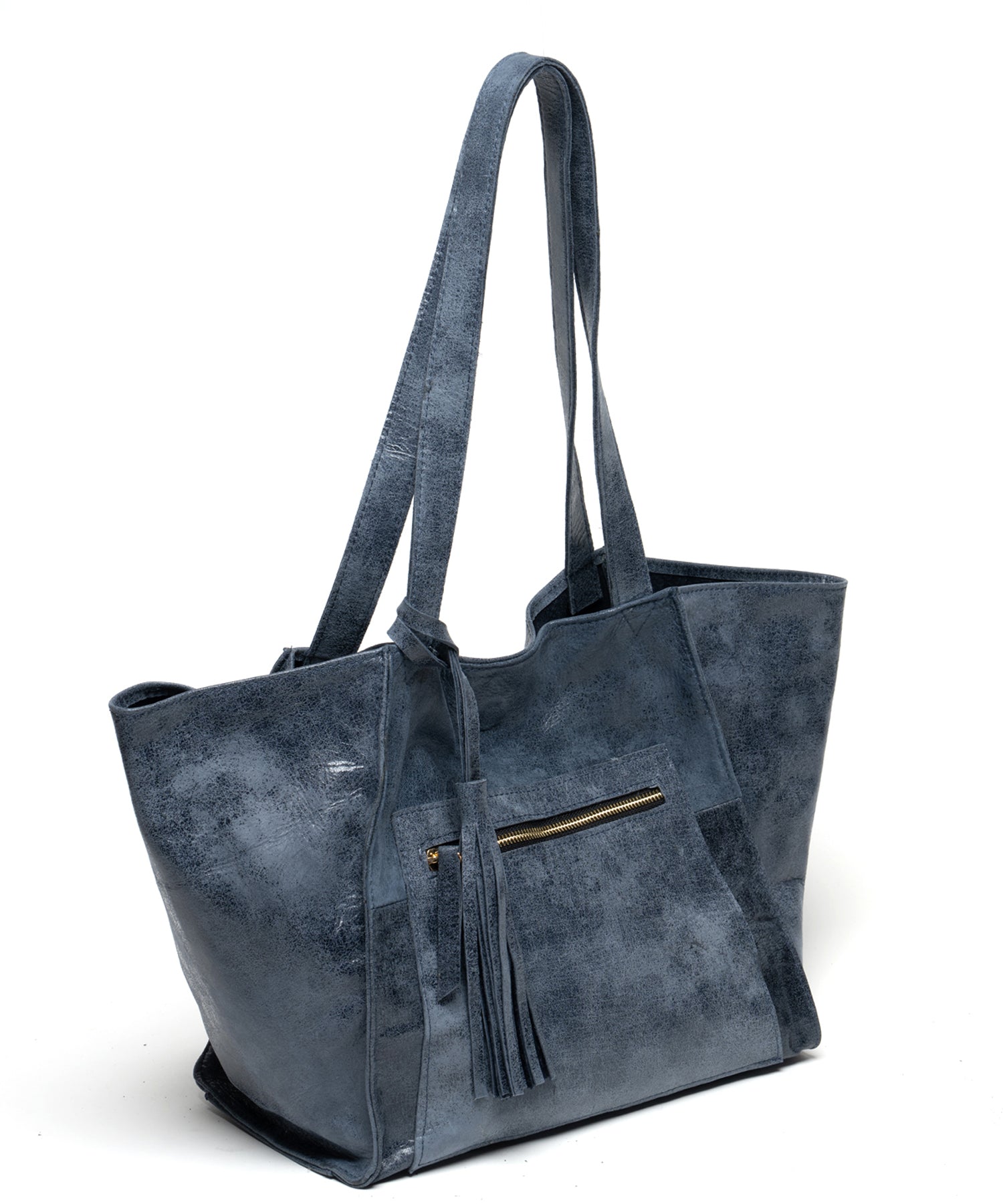 Leather Tote Bag Jess - Navy