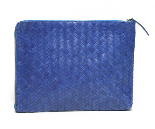 Maxi Woven Pouch-Royal Blue