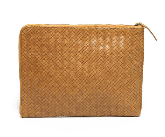 Maxi Woven Pouch-Tan