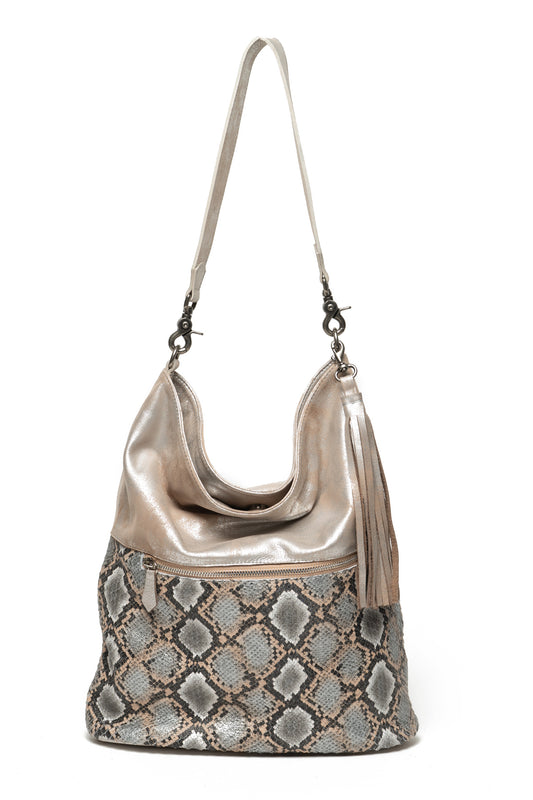 Sonia-Hazel with Silver snake print